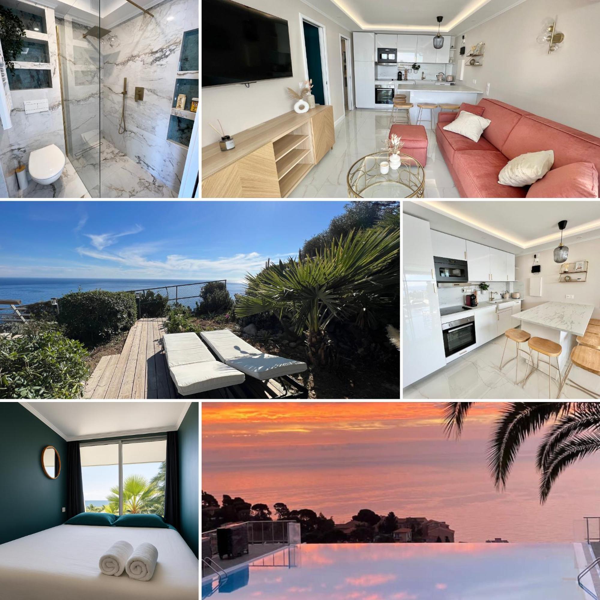 Luxueux Appartement - Vue Mer - Piscine - Free Parking - Monaco Cap-d’Ail Exterior foto